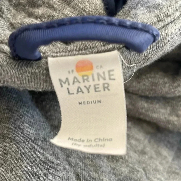 Marine Layer Corbet Reversible Pullover in Heather Blue Two Toned Size Medium - Picture 5 of 5